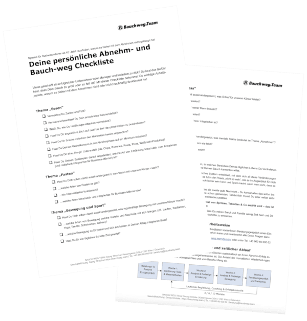 Die BAUCH WEG.TEAM Checkliste